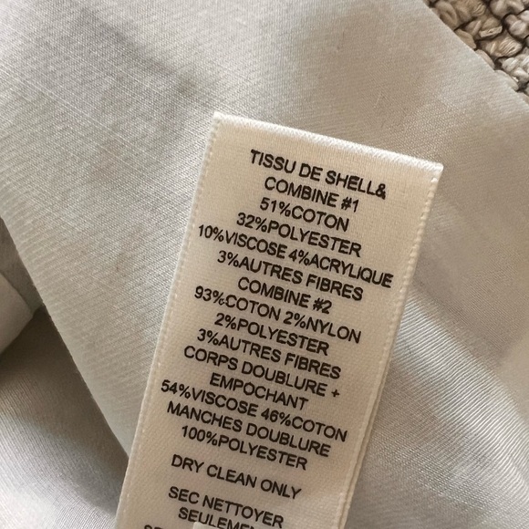 NWT Rebecca Taylor Patched Cream Black Button Front Tweed Jacket Size 6 - Picture 15 of 15